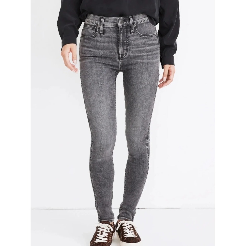 Madewell High Rise Skinny Jeans in Faded Black | Size 26 Petite - Picture 4 of 14
